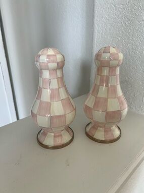 MacKenzie-Childs Rosy Check Salt & Pepper Shakers